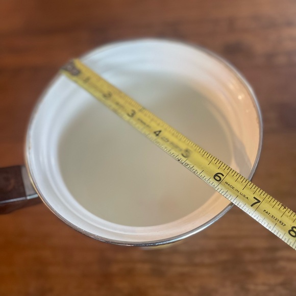 Vintage Retro Sanko Ware Country Flowers Porcelain Enameled Steel Pot Cookware - Picture 6 of 8